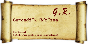 Gercsák Rózsa névjegykártya